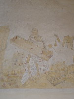 France, Ain, Le Plantay, Eglise, Peinture murale, Danse macabre, Un mort (3)